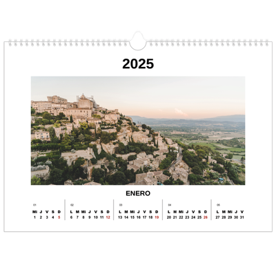 Calendario A3 horizontal — Foto simple [Enero]