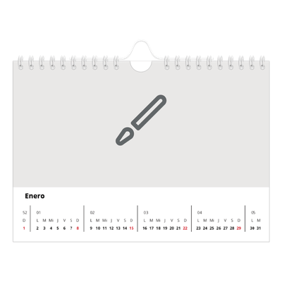 Calendario personalizado A5 — Diseña tu producto [Enero]
