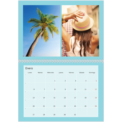Calendario personalizado doble A4 — Brillante y llamativo [Enero]