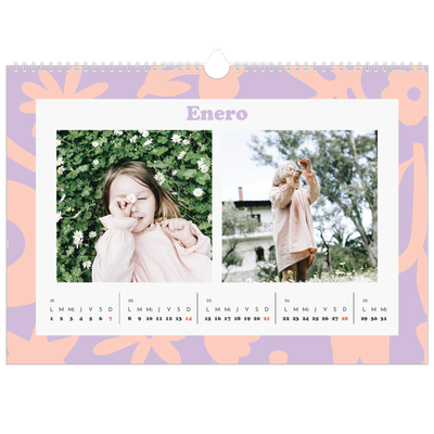 Calendario A3 horizontal — Juego de patrones [Enero]